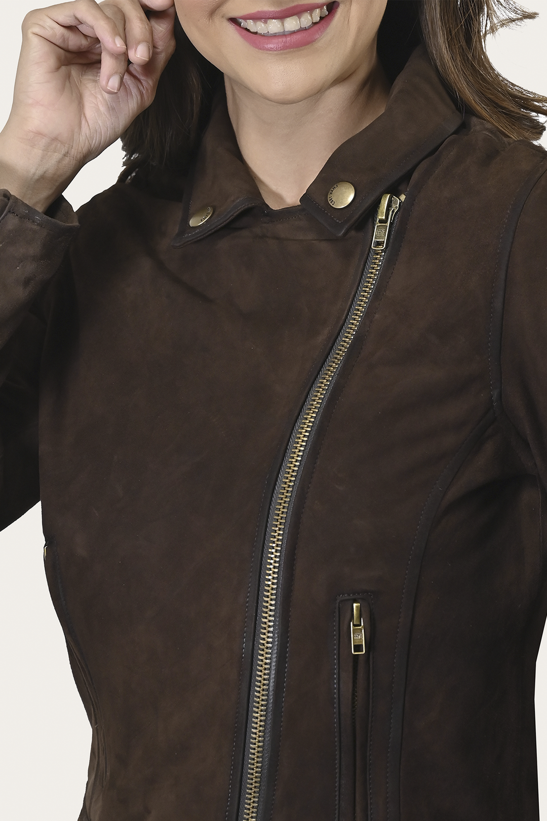 Women’s Dark Brown Clive Elegant Suede Biker Jacket | Frye Best Price