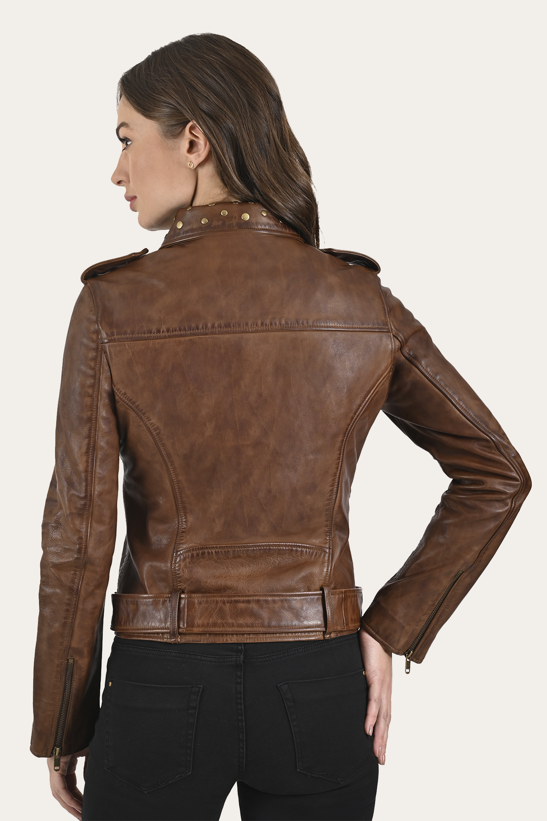 Women’s Tobacco Linc Biker Leather Jacket | Frye Popular