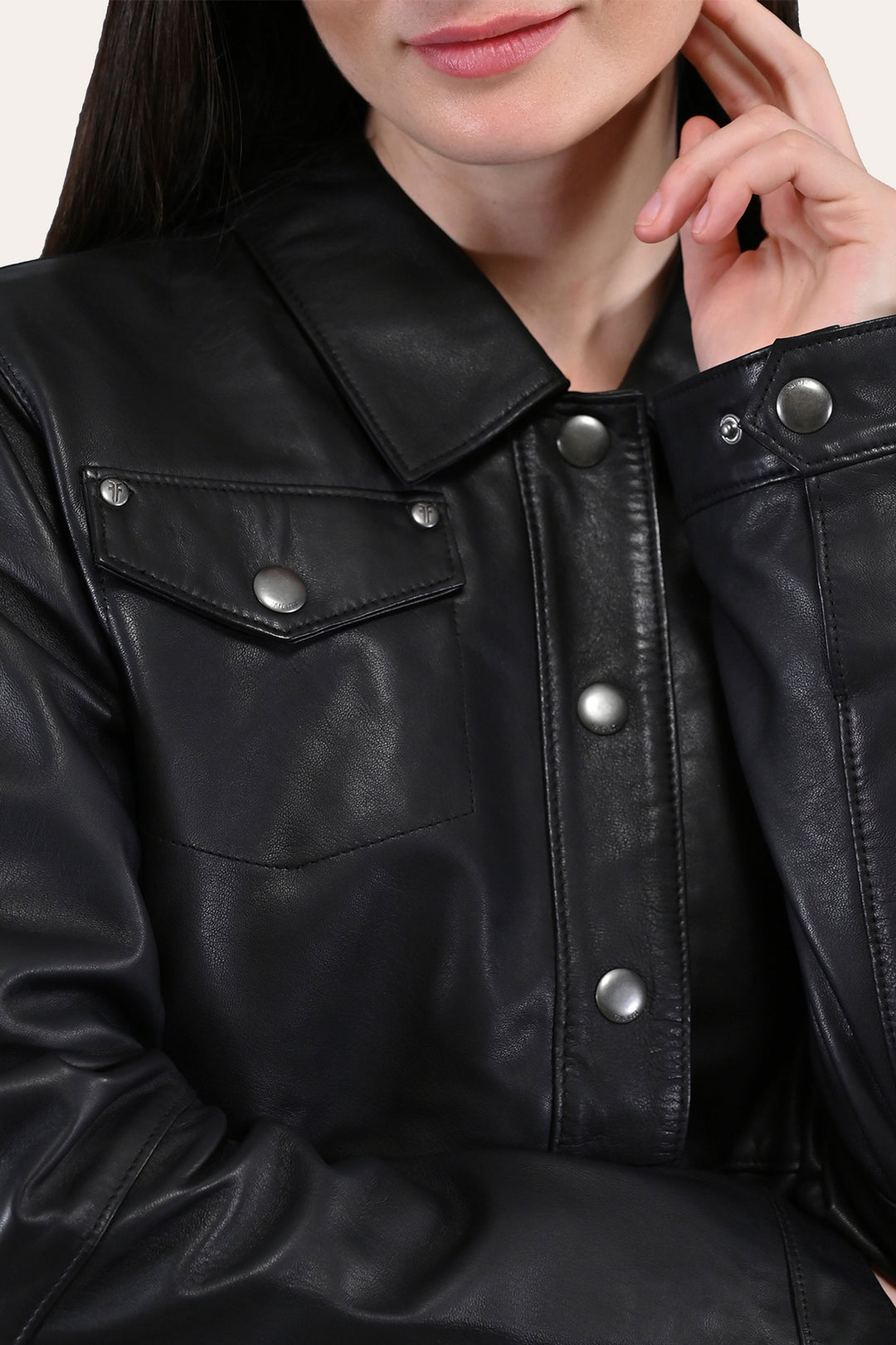 Women’s Black Obadiah Leather Shacket | Frye Special Offer