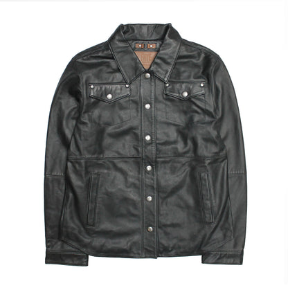 Women’s Black Obadiah Leather Shacket | Frye Special Offer