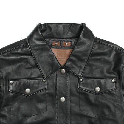 Women’s Black Obadiah Leather Shacket | Frye Special Offer
