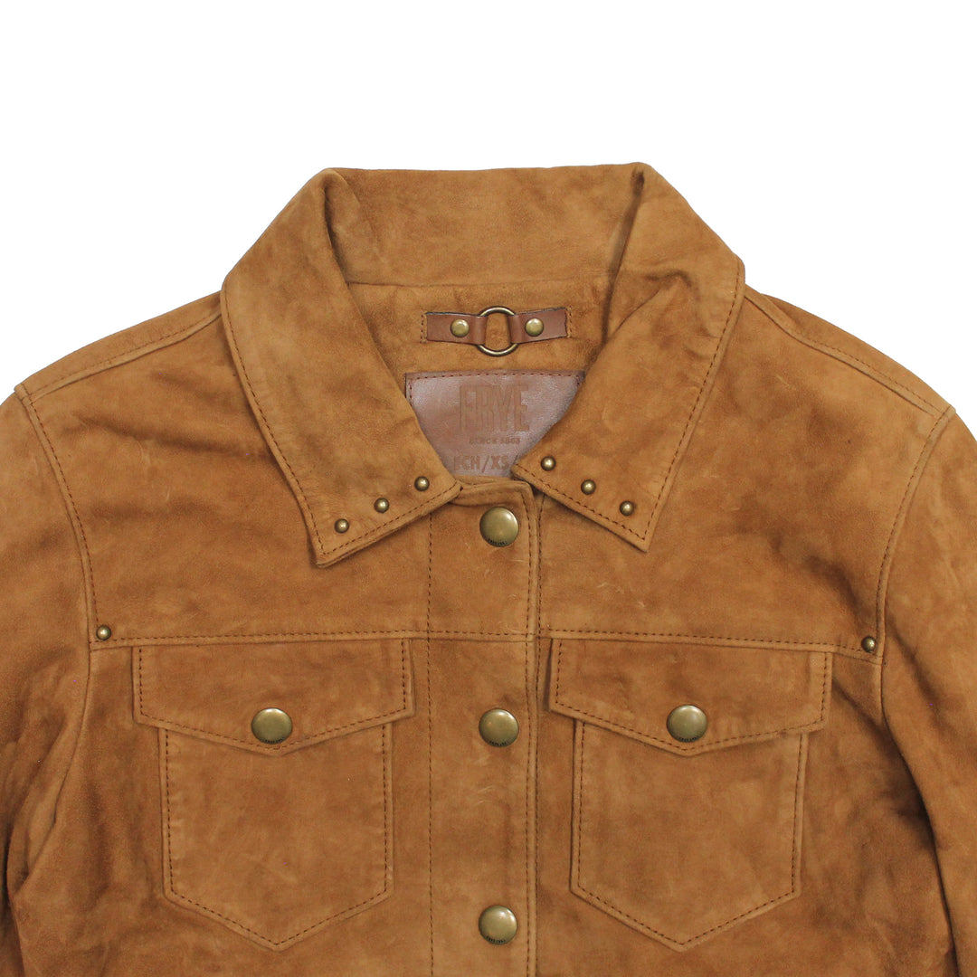 Women’s Medium Brown Nash Fringed Suede Trucker Jacket | Frye Premium