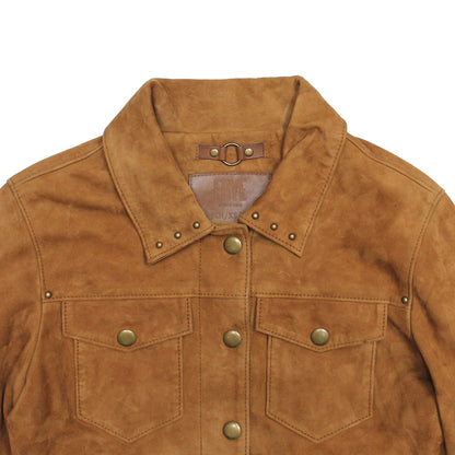 Women’s Medium Brown Nash Fringed Suede Trucker Jacket | Frye Premium
