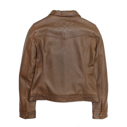Women’s Medium Brown Callum Trucker Leather Jacket | Frye Featured