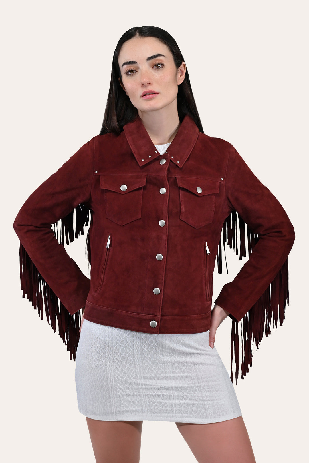 Women’s Oxblood Nash Trucker Suede Jacket | Frye Everyday