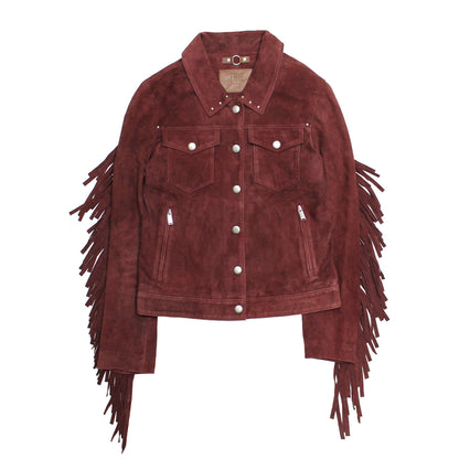 Women’s Oxblood Nash Trucker Suede Jacket | Frye Everyday