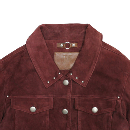 Women’s Oxblood Nash Trucker Suede Jacket | Frye Everyday