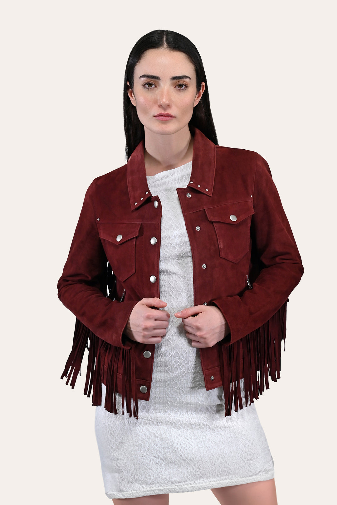 Women’s Oxblood Nash Trucker Suede Jacket | Frye Everyday