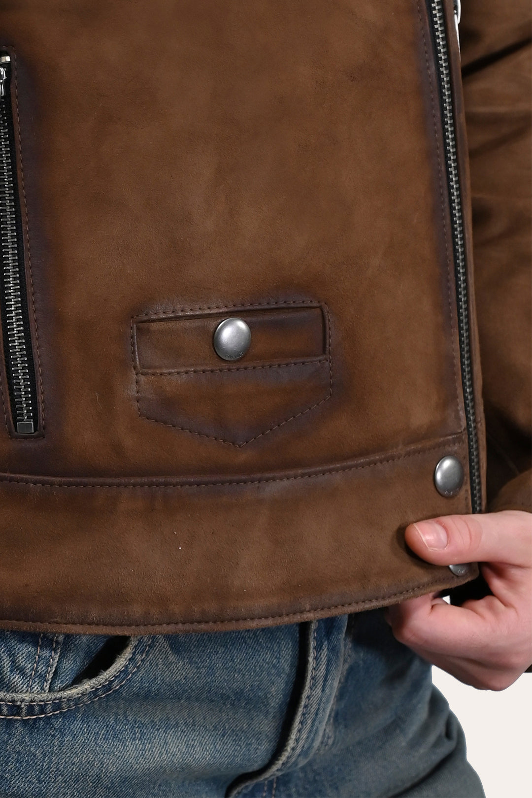 Women’s Dark Taupe Oakley Vintage Suede Biker Jacket | Frye Hot Sale