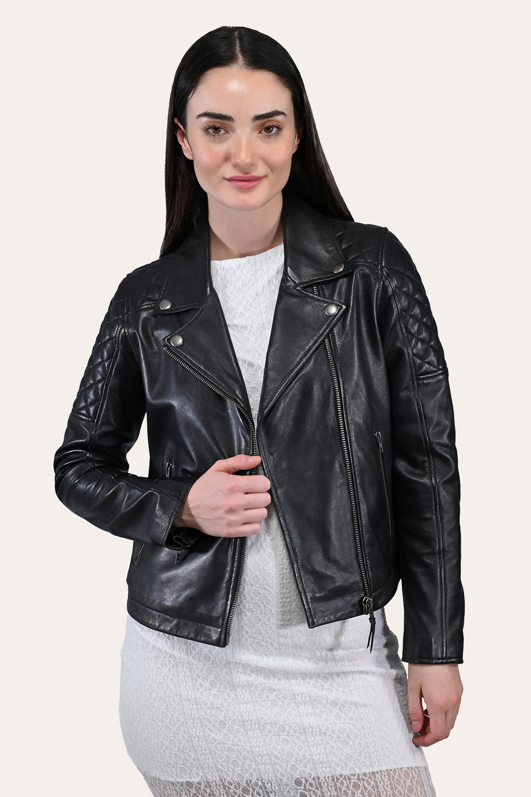 Women’s Black Oklahoma Biker Leather Jacket | Frye Trending