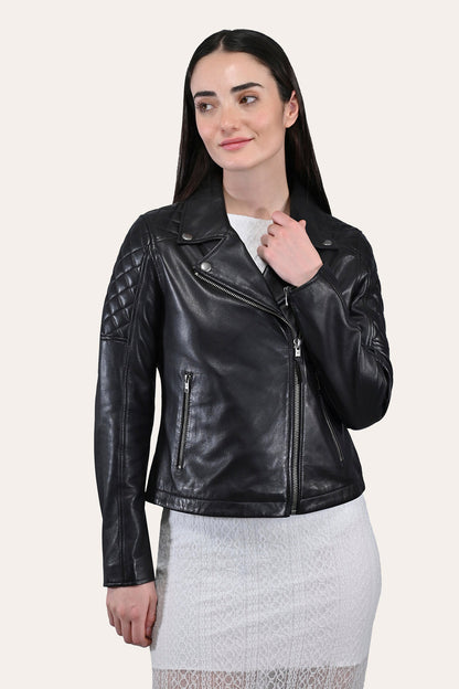 Women’s Black Oklahoma Biker Leather Jacket | Frye Trending