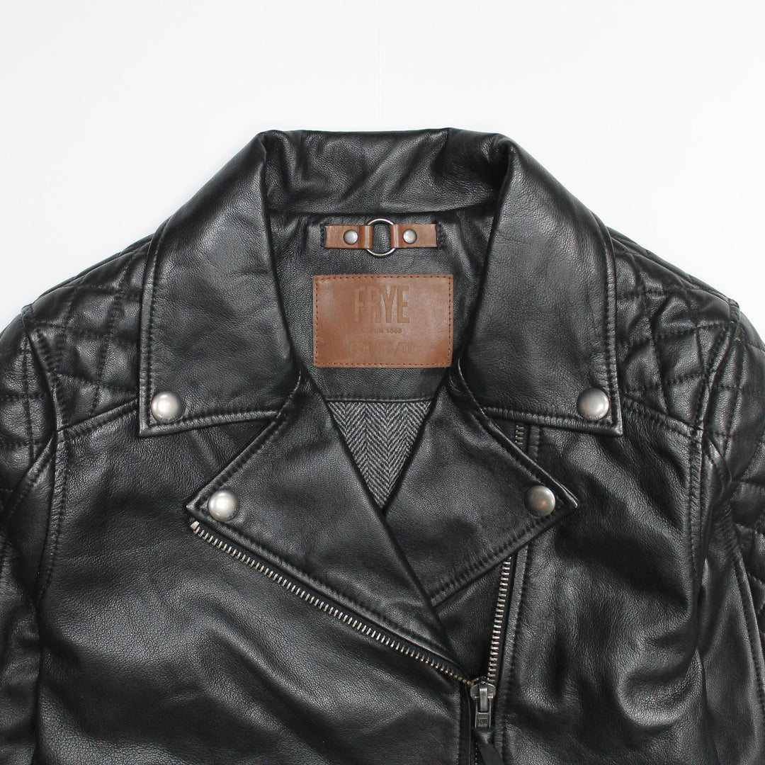 Women’s Black Oklahoma Biker Leather Jacket | Frye Trending