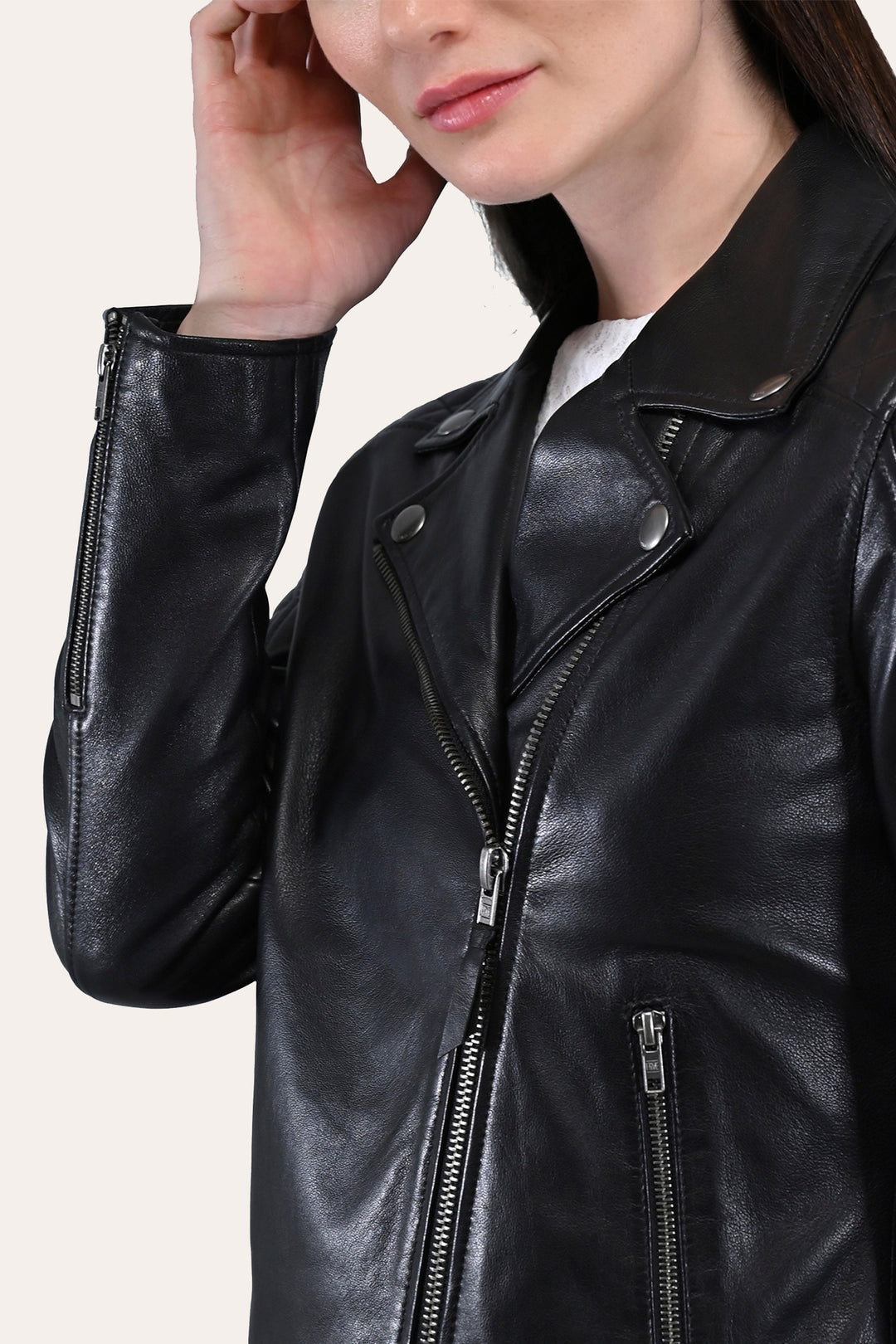 Women’s Black Oklahoma Biker Leather Jacket | Frye Trending