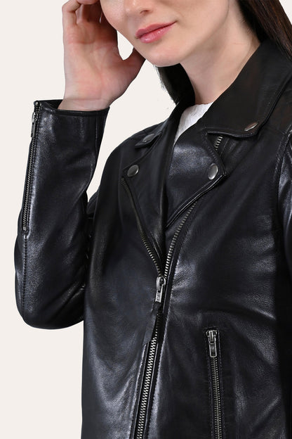 Women’s Black Oklahoma Biker Leather Jacket | Frye Trending