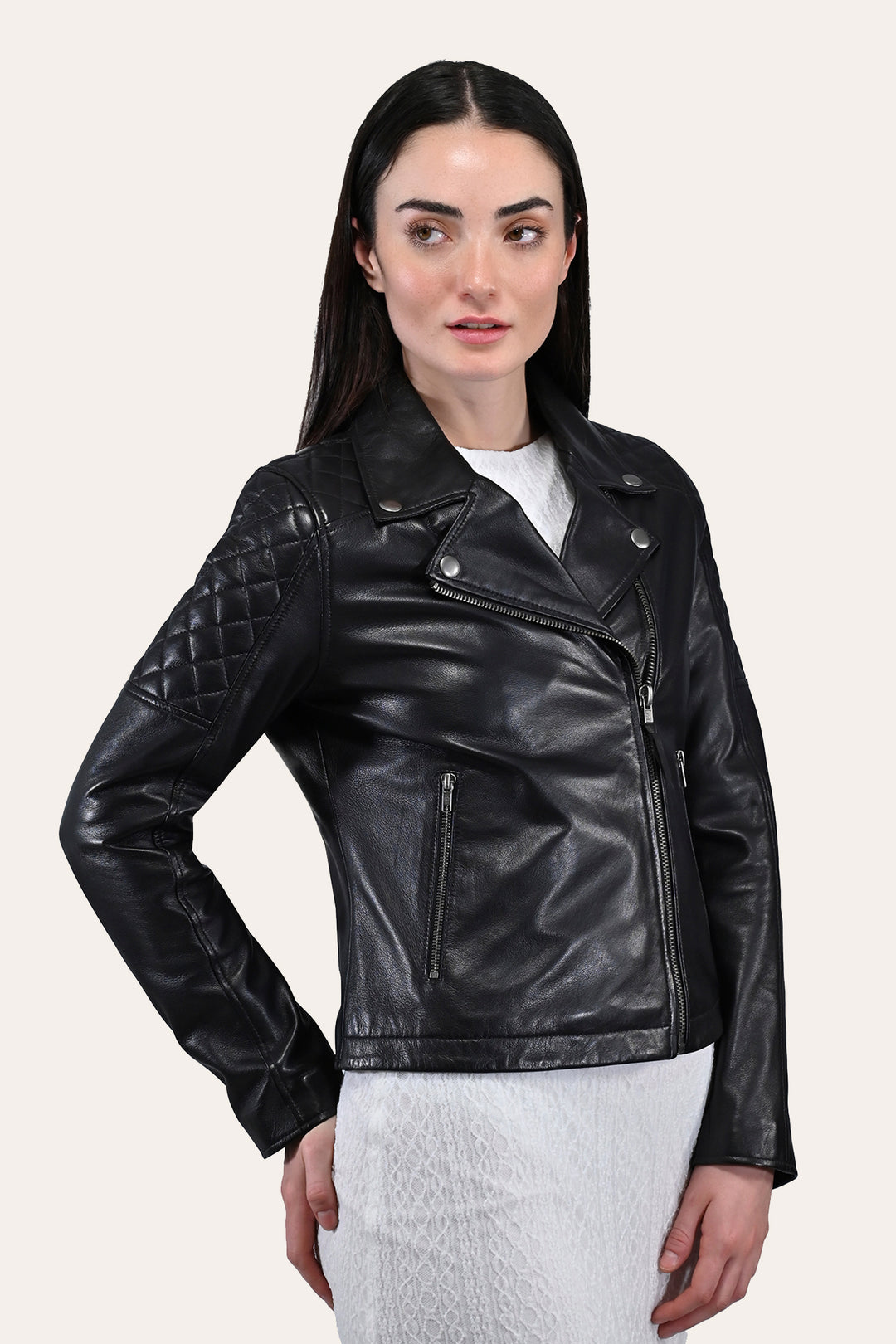 Women’s Black Oklahoma Biker Leather Jacket | Frye Trending