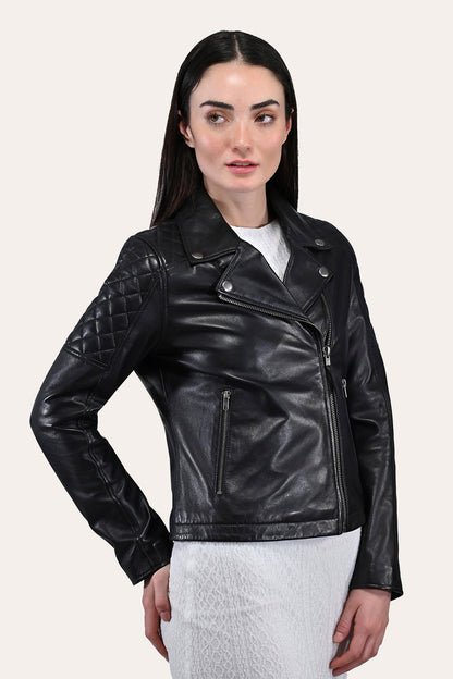 Women’s Black Oklahoma Biker Leather Jacket | Frye Trending