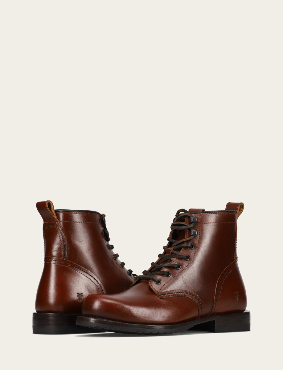 Men's Mahogany Hudson Workboot Plain Toe | Frye Quality