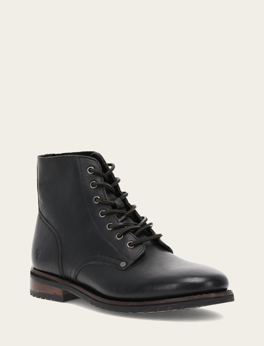 Men's Black Barrett Lace Up Boots | Frye Premium