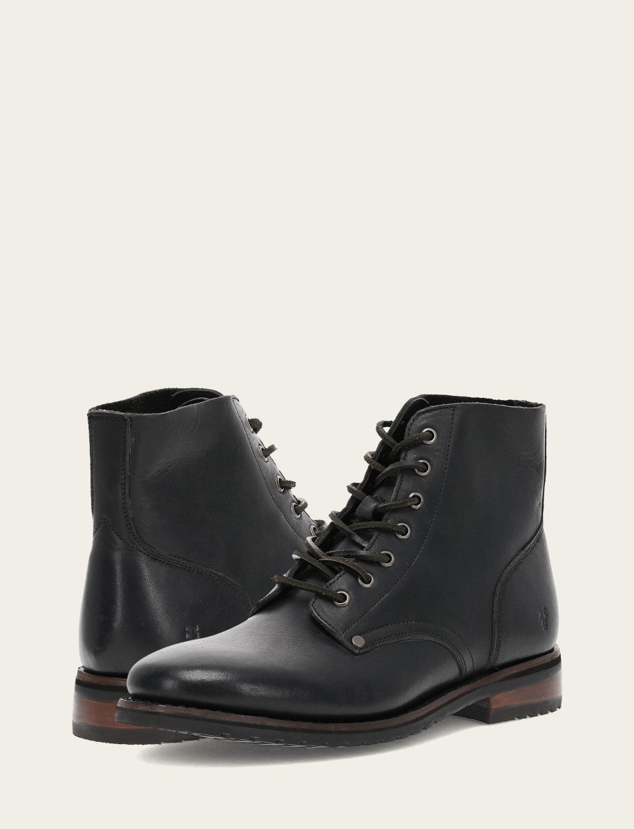 Men's Black Barrett Lace Up Boots | Frye Premium