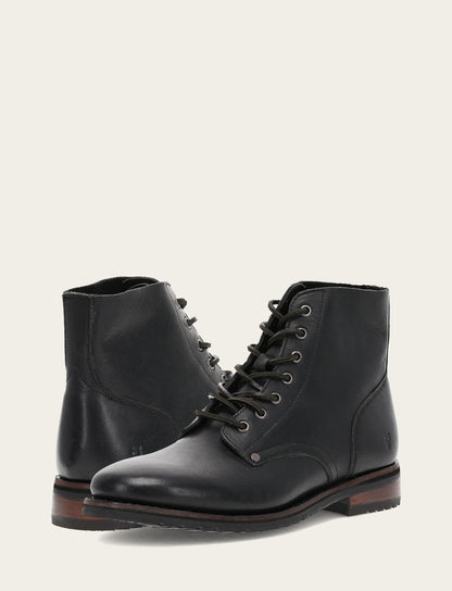 Men's Black Barrett Lace Up Boots | Frye Premium