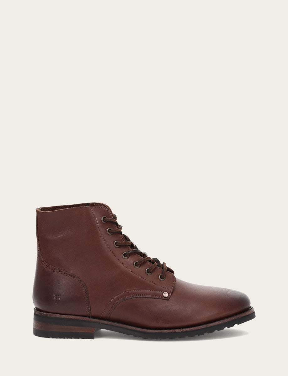 Men's Cognac Barrett Lace Up Boots | Frye Premium