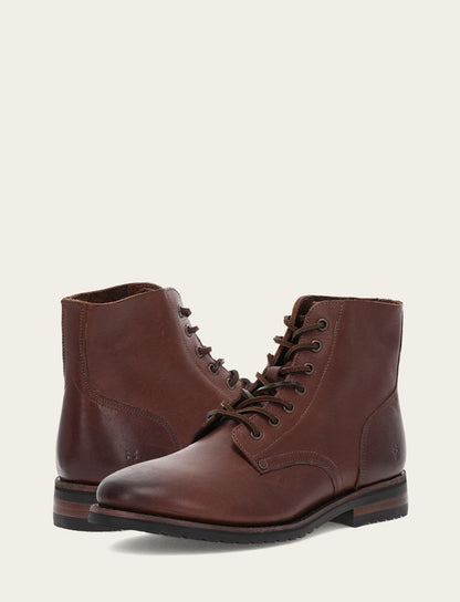 Men's Cognac Barrett Lace Up Boots | Frye Premium