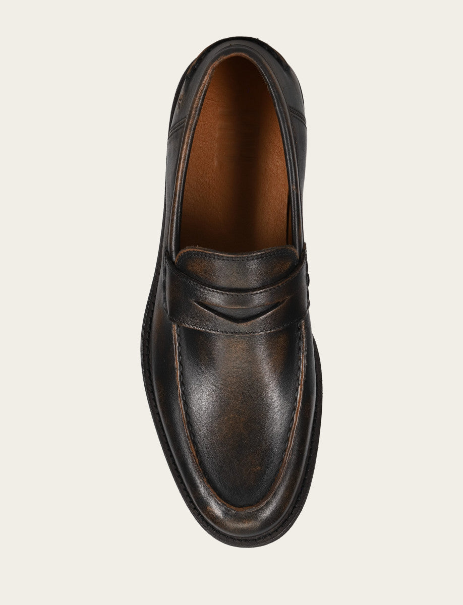 Men's Brown Brush Off Tyler Flex Penny Loafer | Frye Everyday