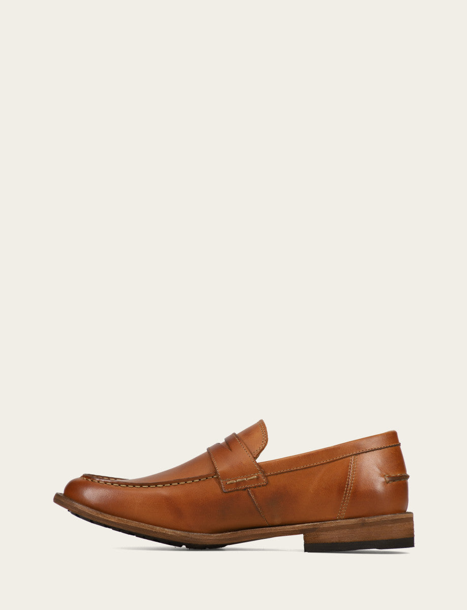Men's Caramel Tyler Flex Penny Loafers | Frye Classic