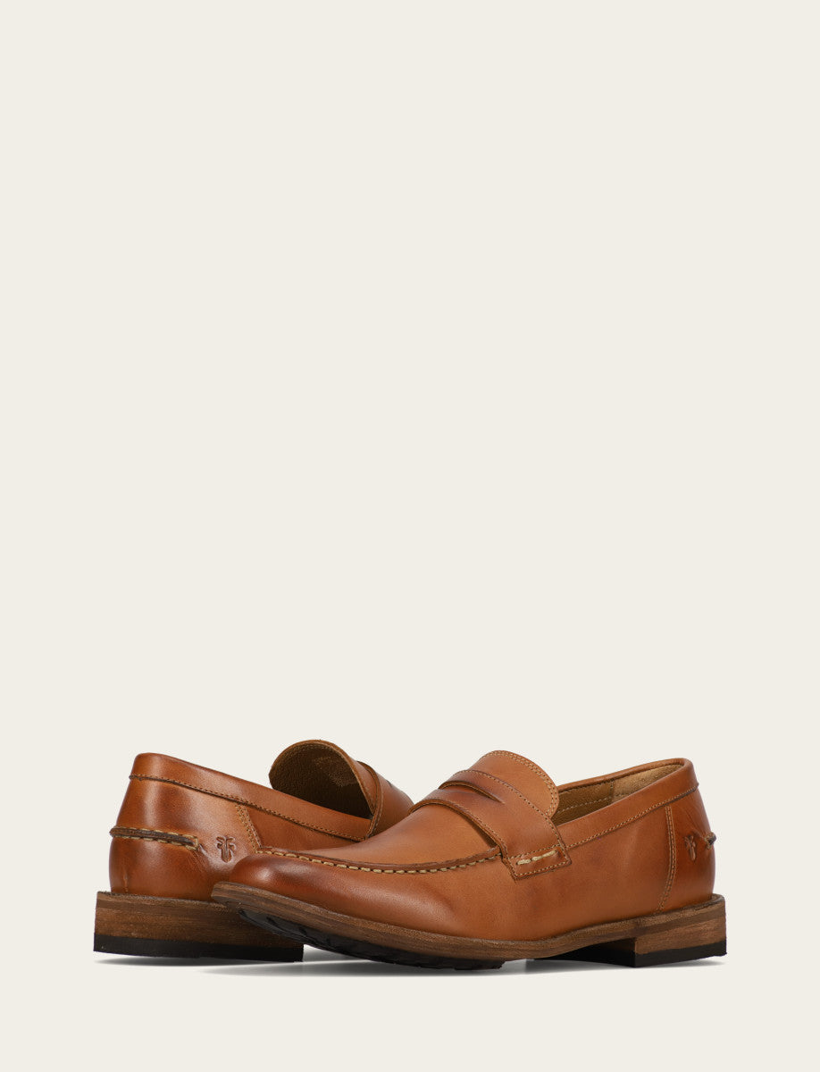 Men's Caramel Tyler Flex Penny Loafers | Frye Classic