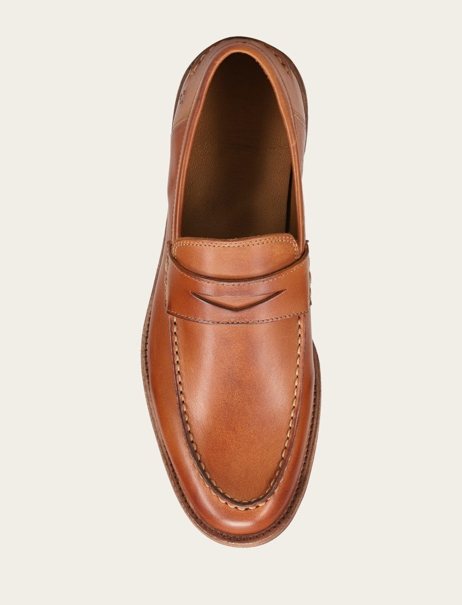 Men's Caramel Tyler Flex Penny Loafers | Frye Classic