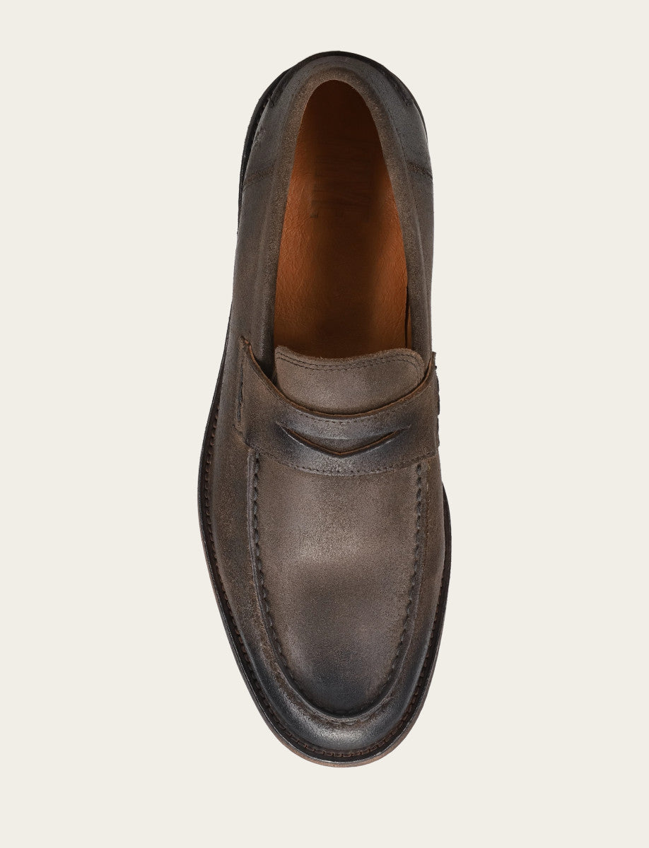 Men's Chocolate Tyler Flex Penny Loafers | Frye Value