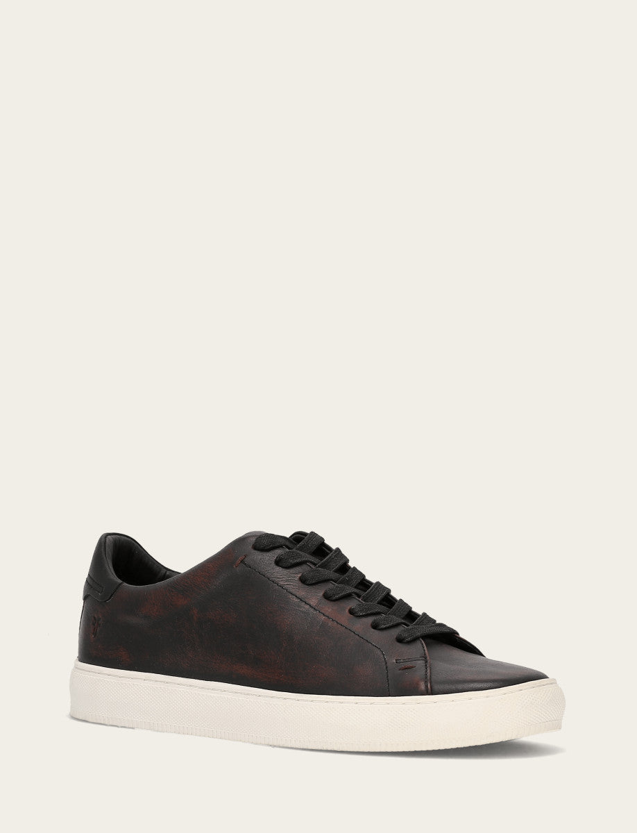 Men's Antiqued Black Astor Low Lace Slip On Sneakers | Frye Value