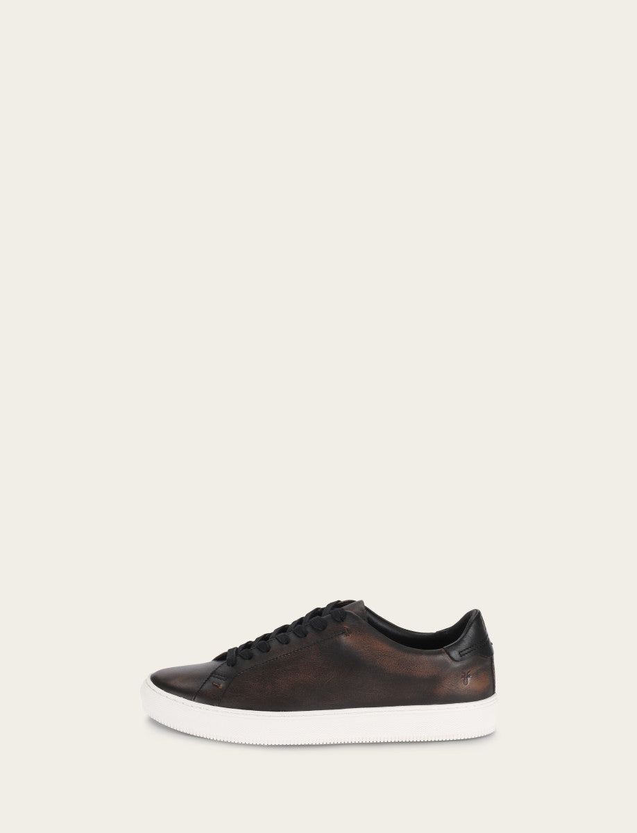 Men's Antiqued Black Astor Low Lace Slip On Sneakers | Frye Value