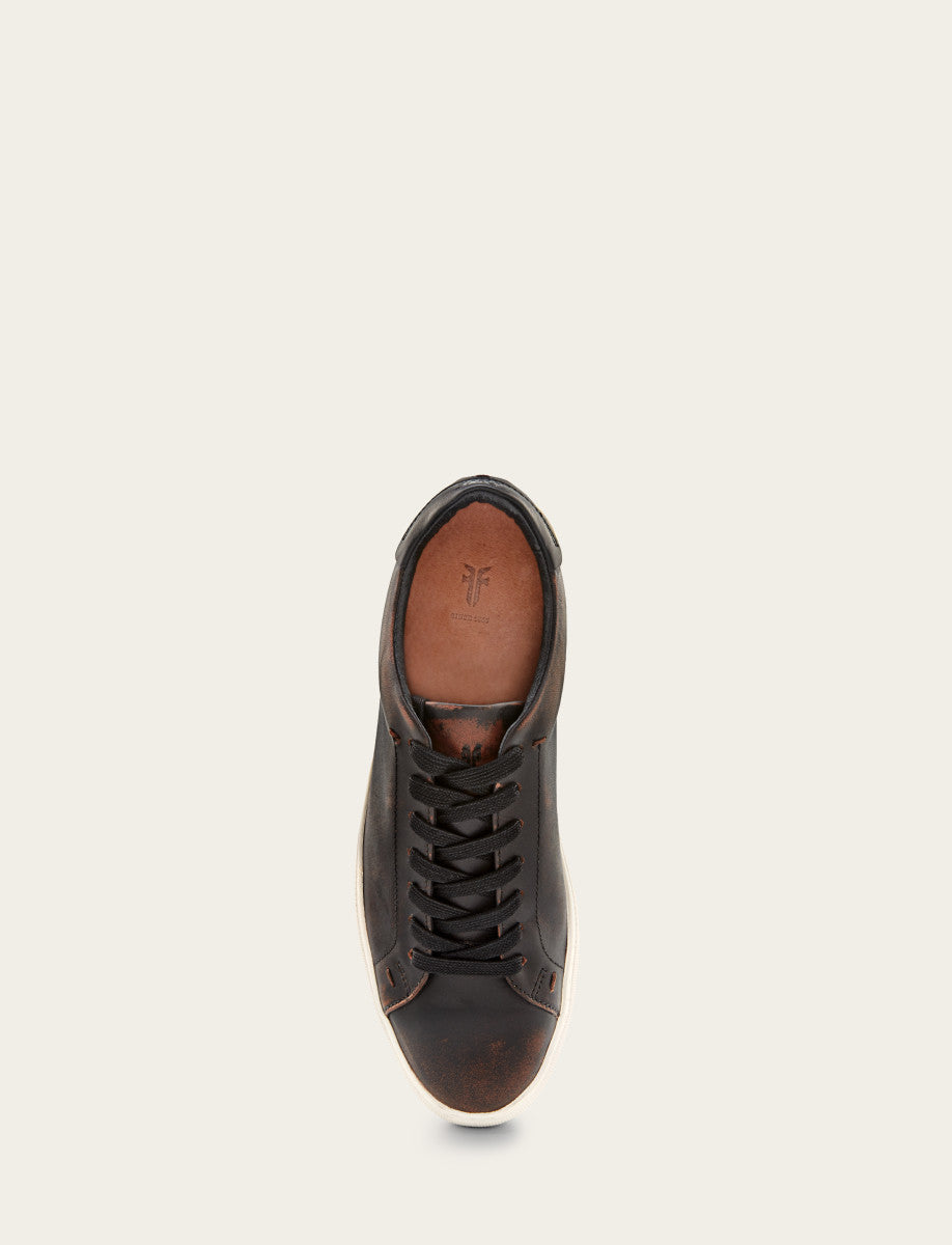 Men's Antiqued Black Astor Low Lace Slip On Sneakers | Frye Value