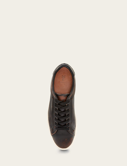 Men's Antiqued Black Astor Low Lace Slip On Sneakers | Frye Value