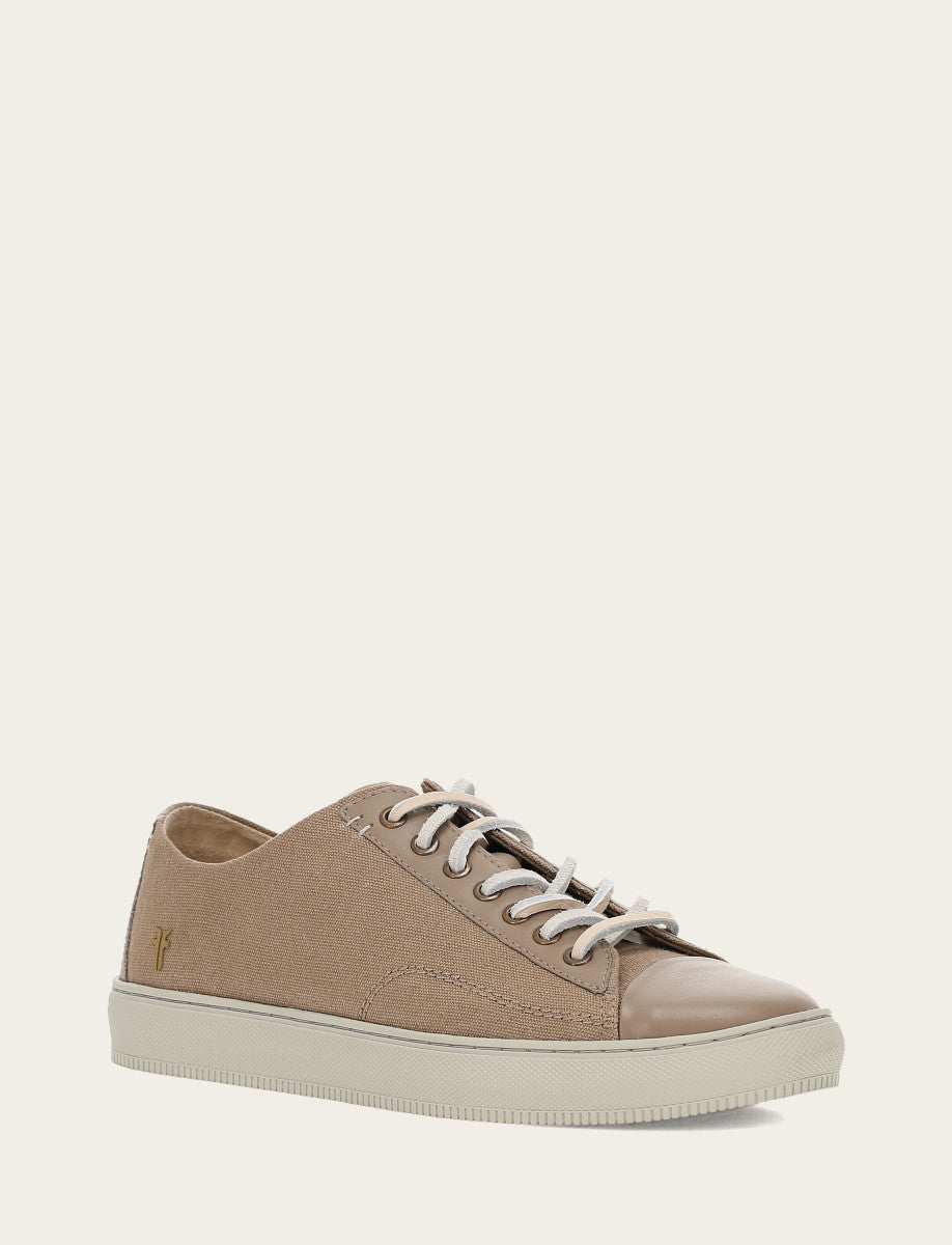 Men's Khaki Astor Cap Toe Low Lace Sneakers | Frye Premium