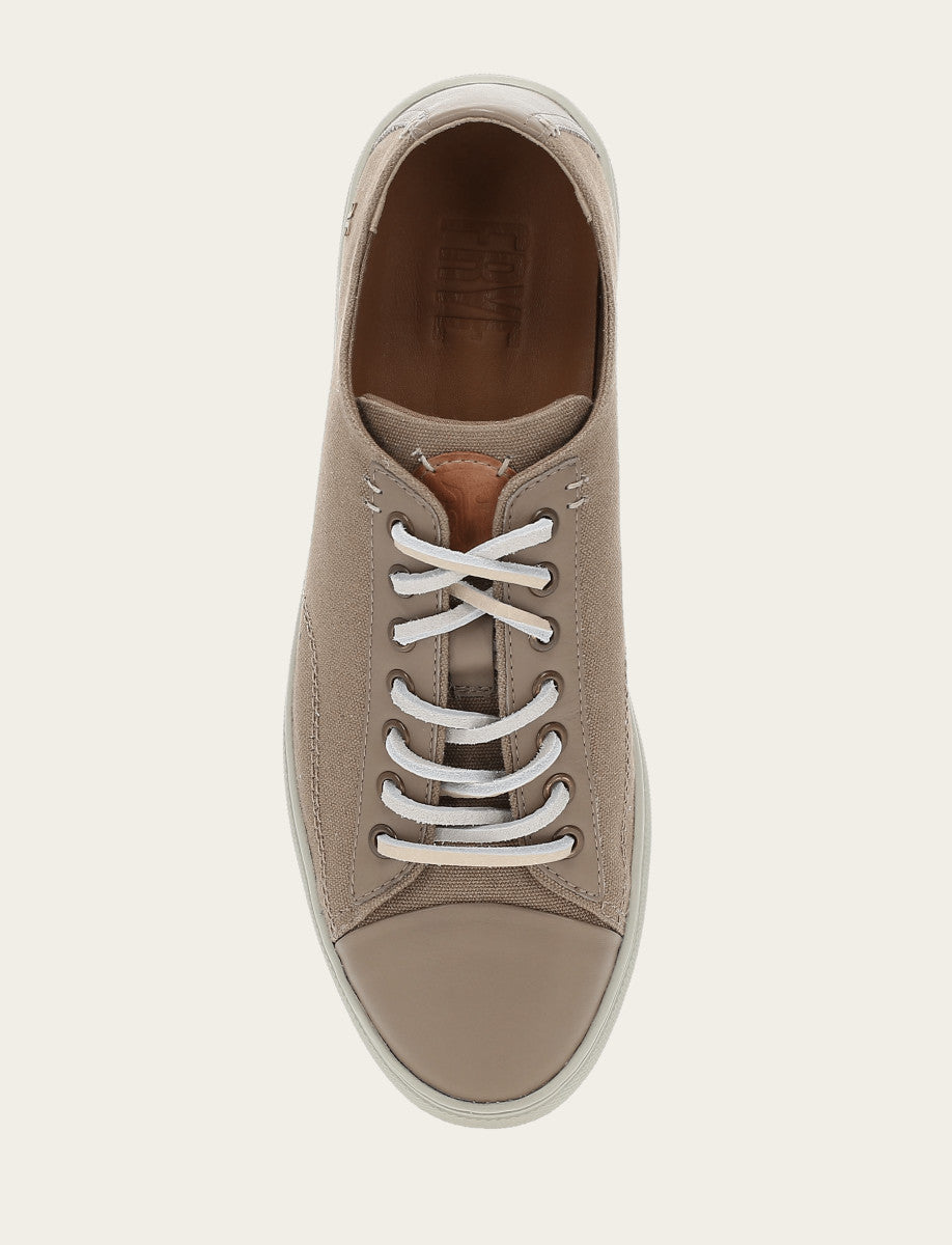 Men's Khaki Astor Cap Toe Low Lace Sneakers | Frye Premium