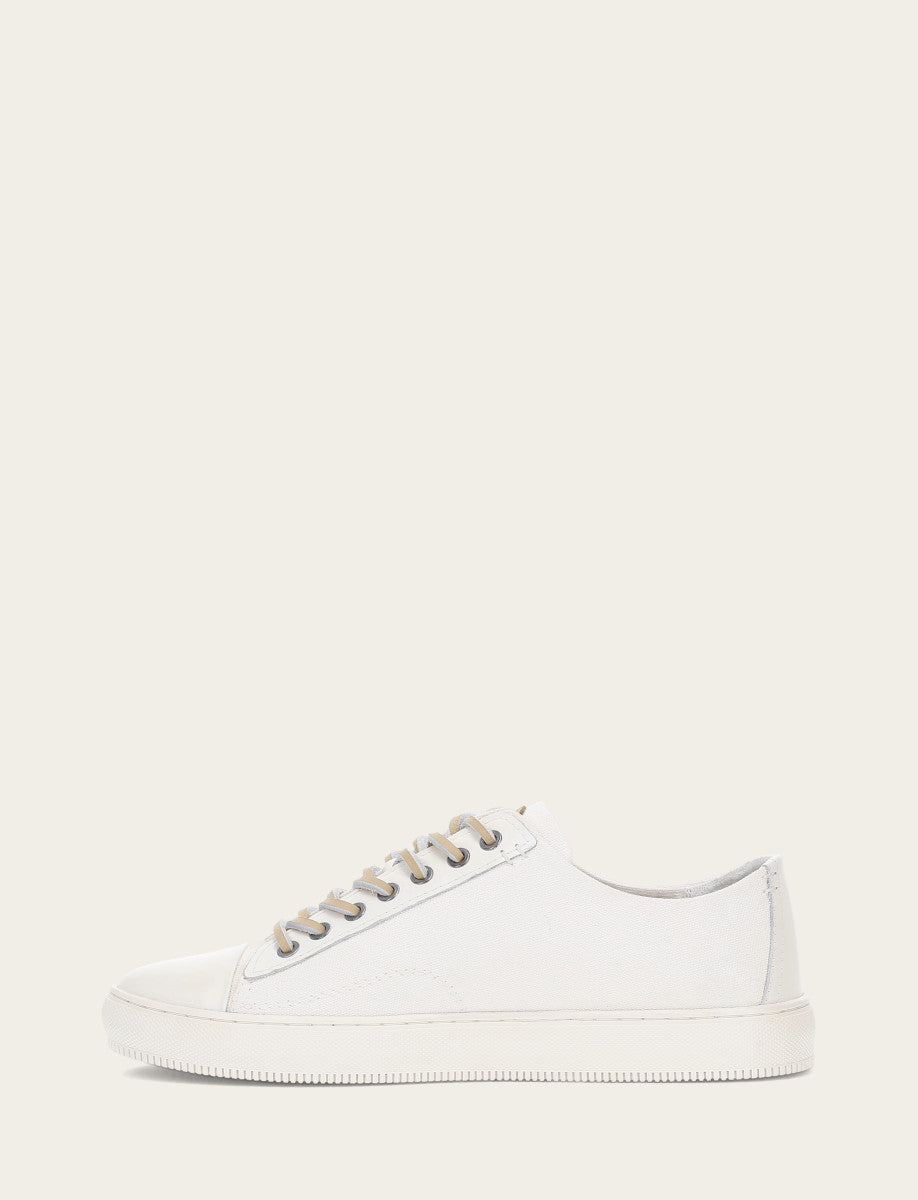 Men's White Astor Cap Toe Low Lace Sneakers | Frye Trending