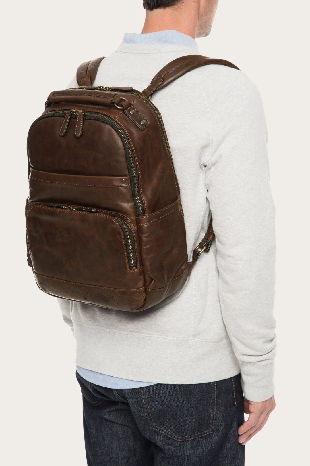 Logan Dark Brown Backpack | Frye Trusted