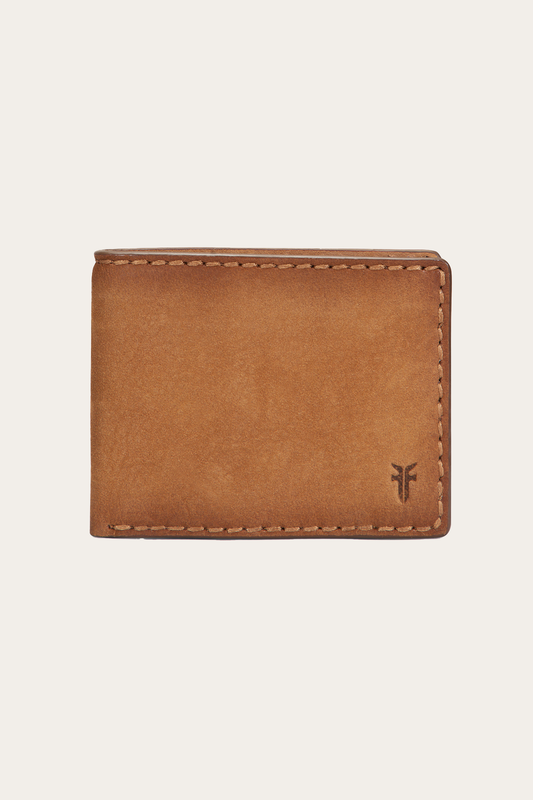 Logan Nubuck Cognac Money Clip Card Case | Frye Quality