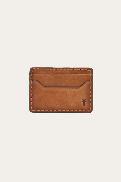 Logan Nubuck Cognac Money Clip Card Case | Frye Quality