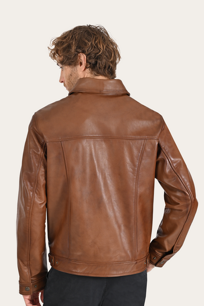 Brown Baxter Trucker Jacket | Frye Premium