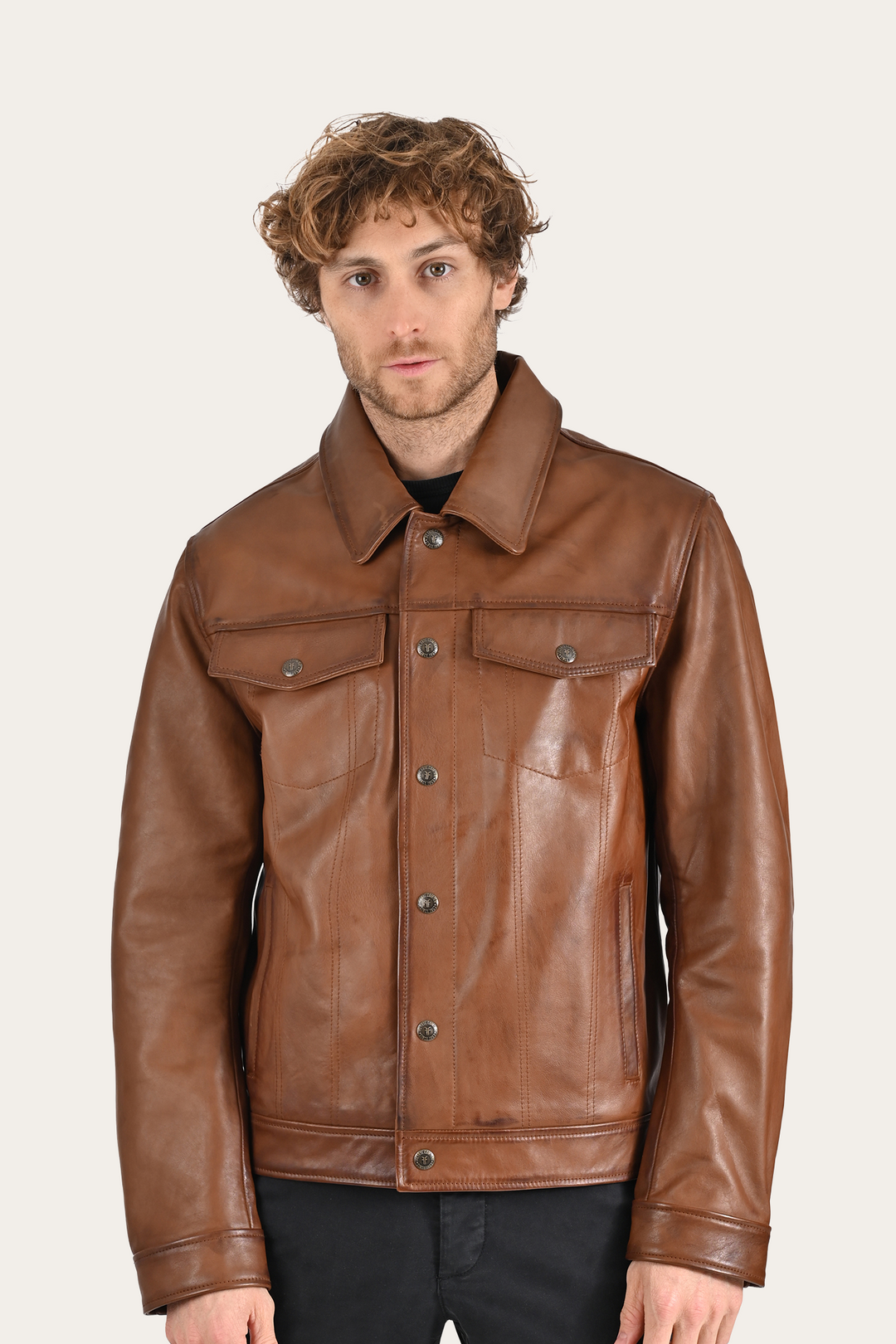 Brown Baxter Trucker Jacket | Frye Premium
