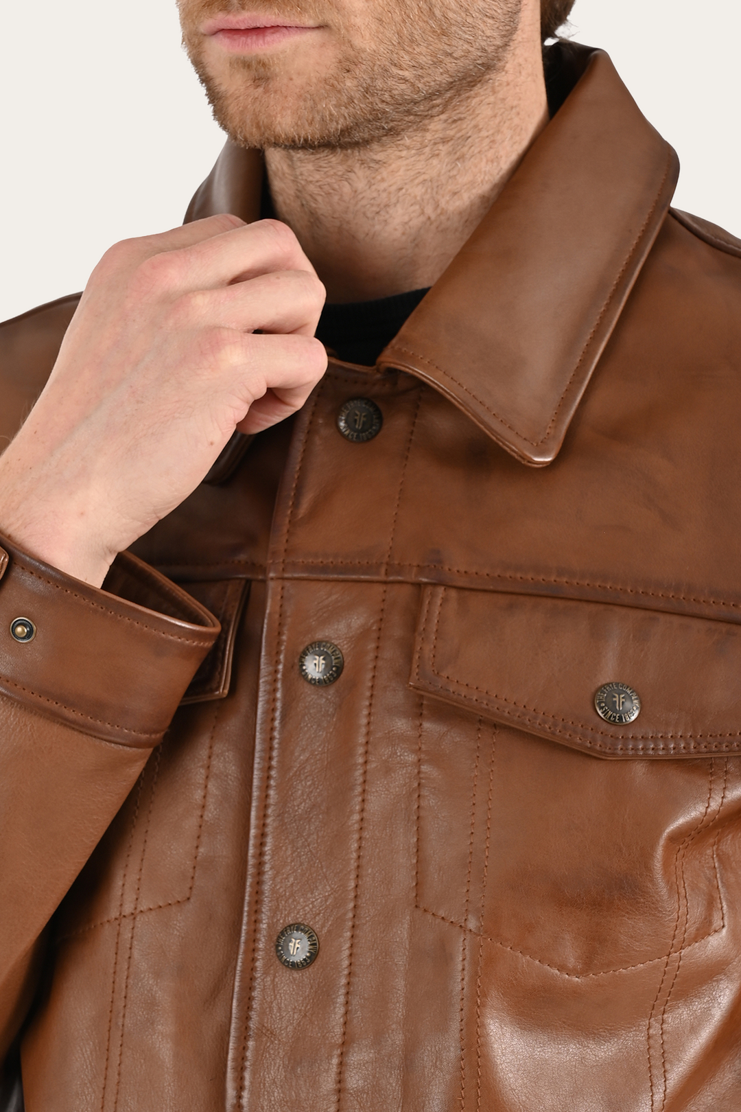 Brown Baxter Trucker Jacket | Frye Premium