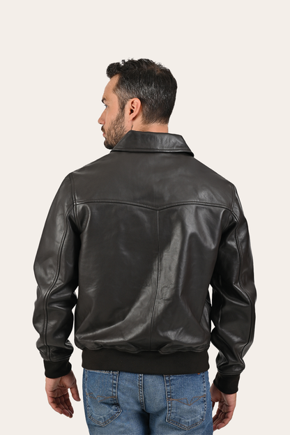 Men’s Dark Brown Dusty Trucker Leather Jacket | Frye Exclusive
