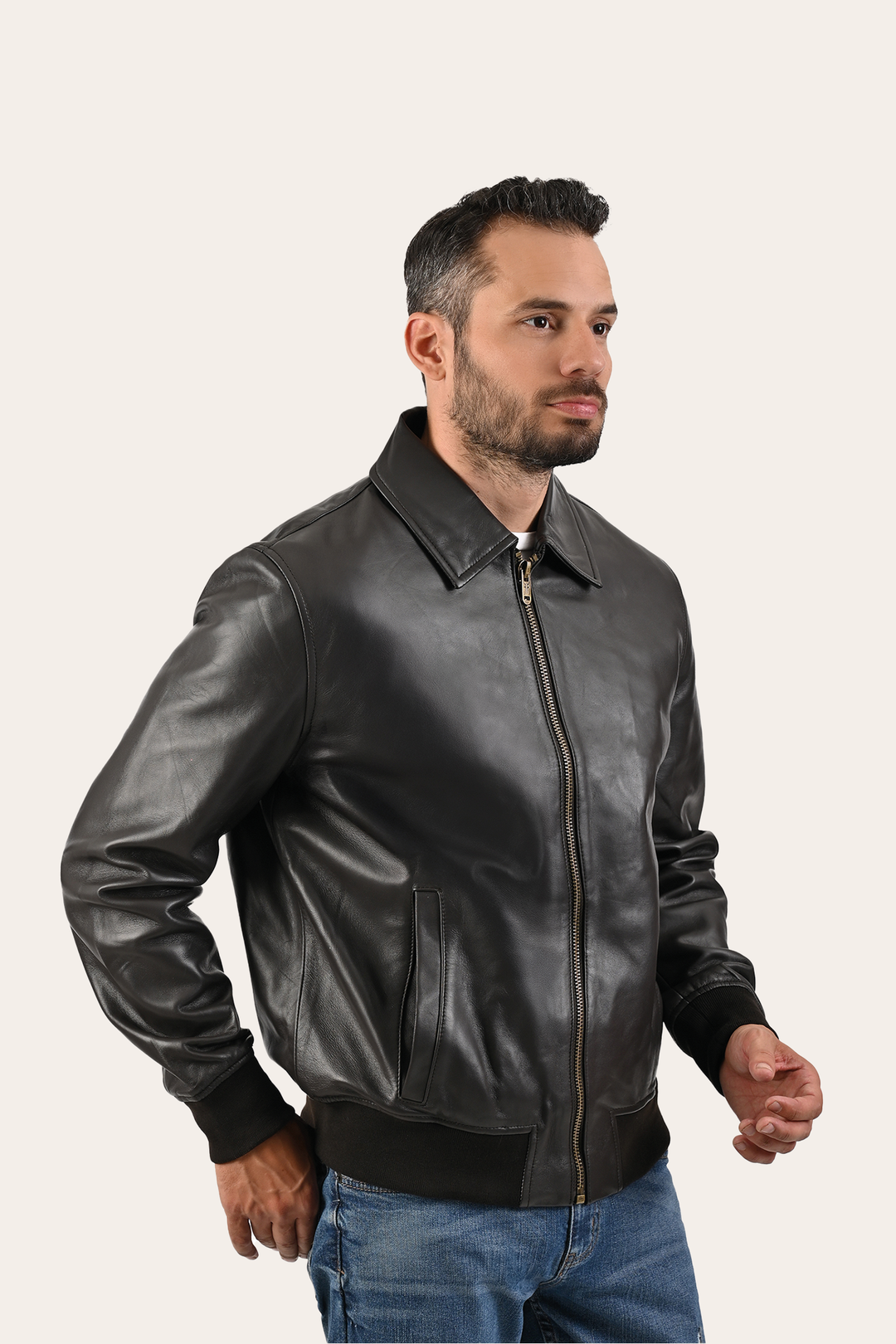 Men’s Dark Brown Dusty Trucker Leather Jacket | Frye Exclusive