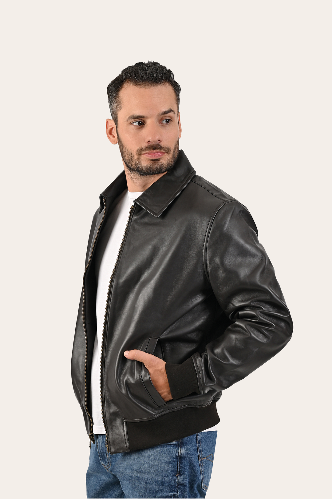 Men’s Dark Brown Dusty Trucker Leather Jacket | Frye Exclusive