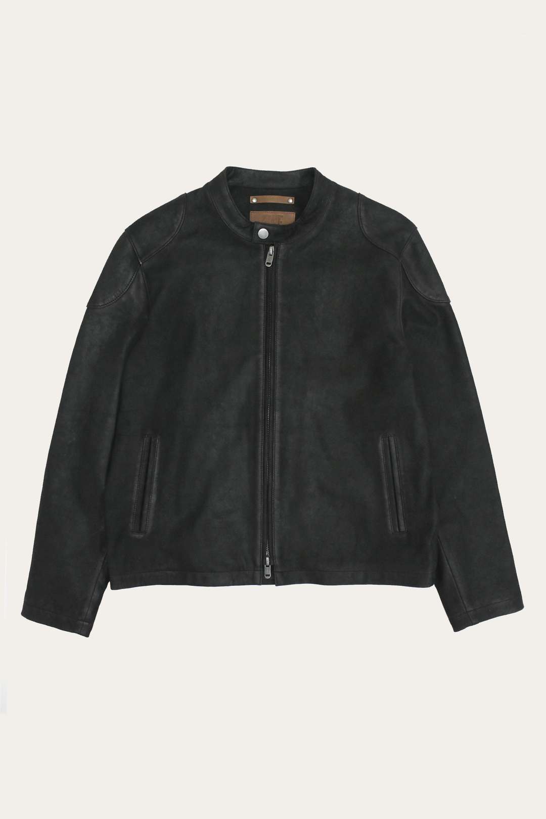 Men’s Black Gannon Lamb Leather Racer Jacket | Frye Classic