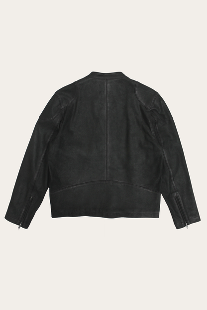 Men’s Black Gannon Lamb Leather Racer Jacket | Frye Classic