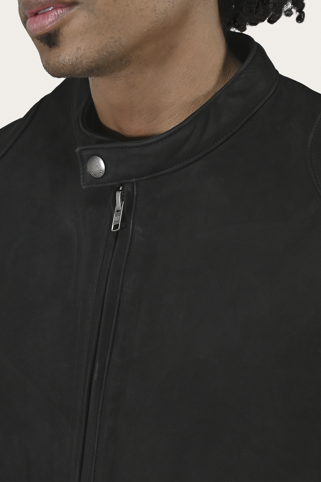 Men’s Black Gannon Lamb Leather Racer Jacket | Frye Classic